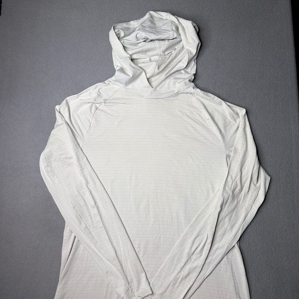 Lululemon Metal Vent Tech Hoodie 2.0 Mens Size L Light Gray Striped Pullover